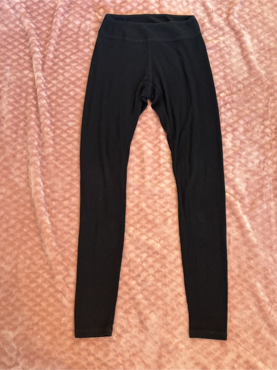Brandy Melville Black Ribbed One Size Leggings