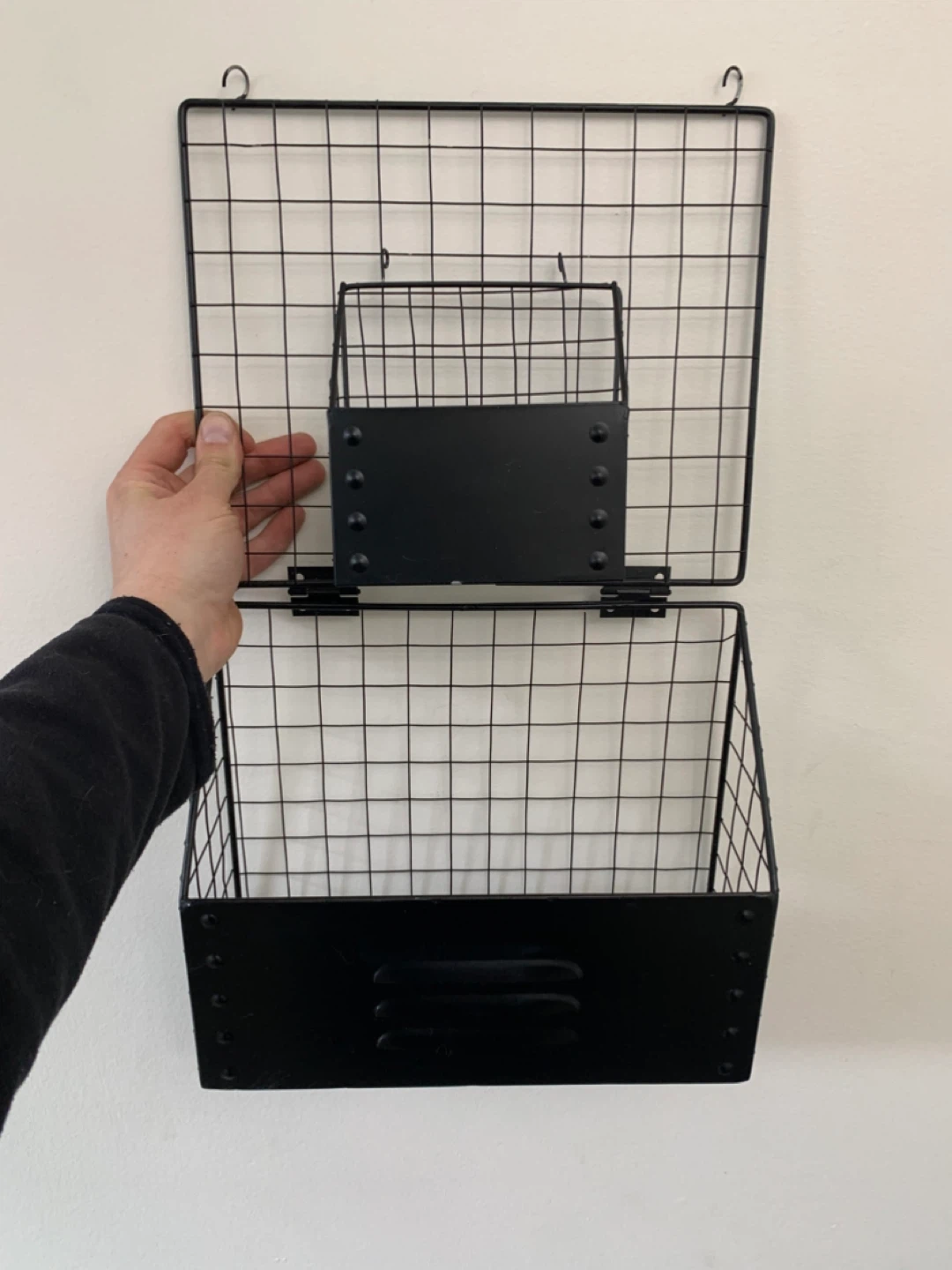 Storage Organizers / Black Metal Wall Organizer Shelf - photo 5