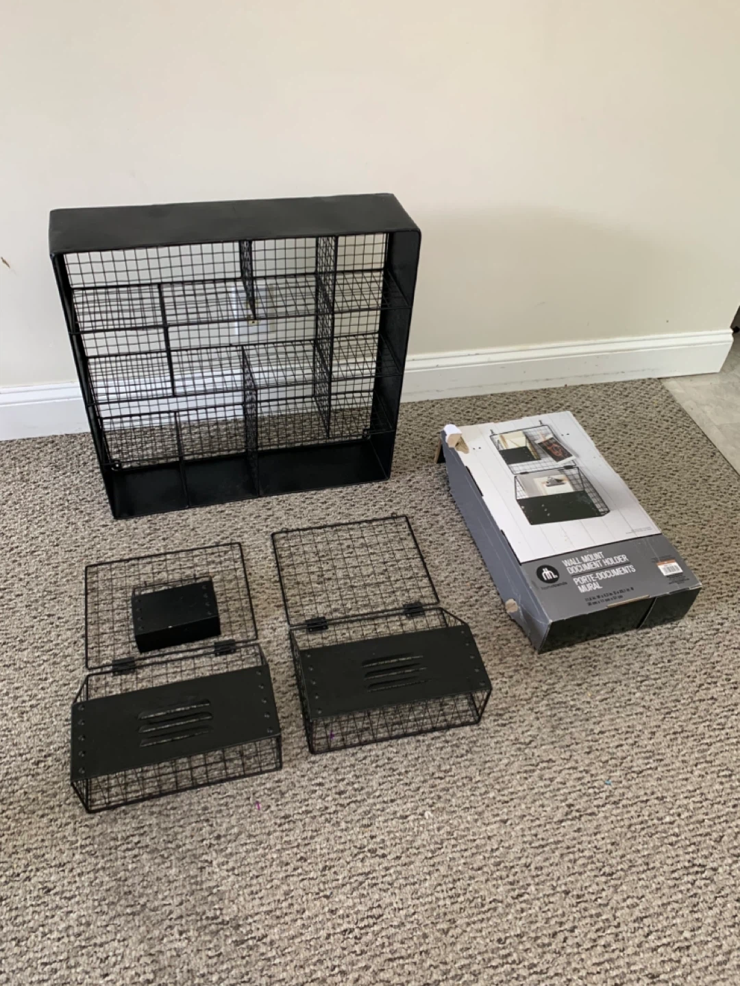 Storage Organizers / Black Metal Wall Organizer Shelf