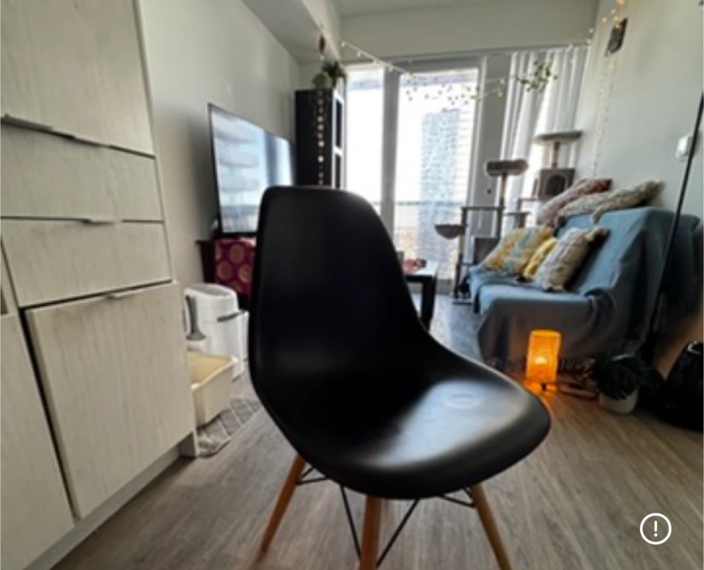 Black Dining Chair with Wooden Legs - photo 5