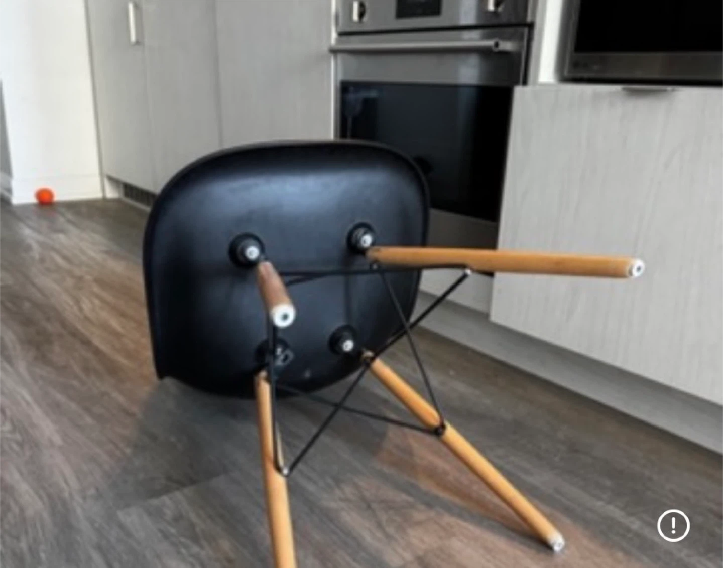 Black Dining Chair with Wooden Legs - photo 2