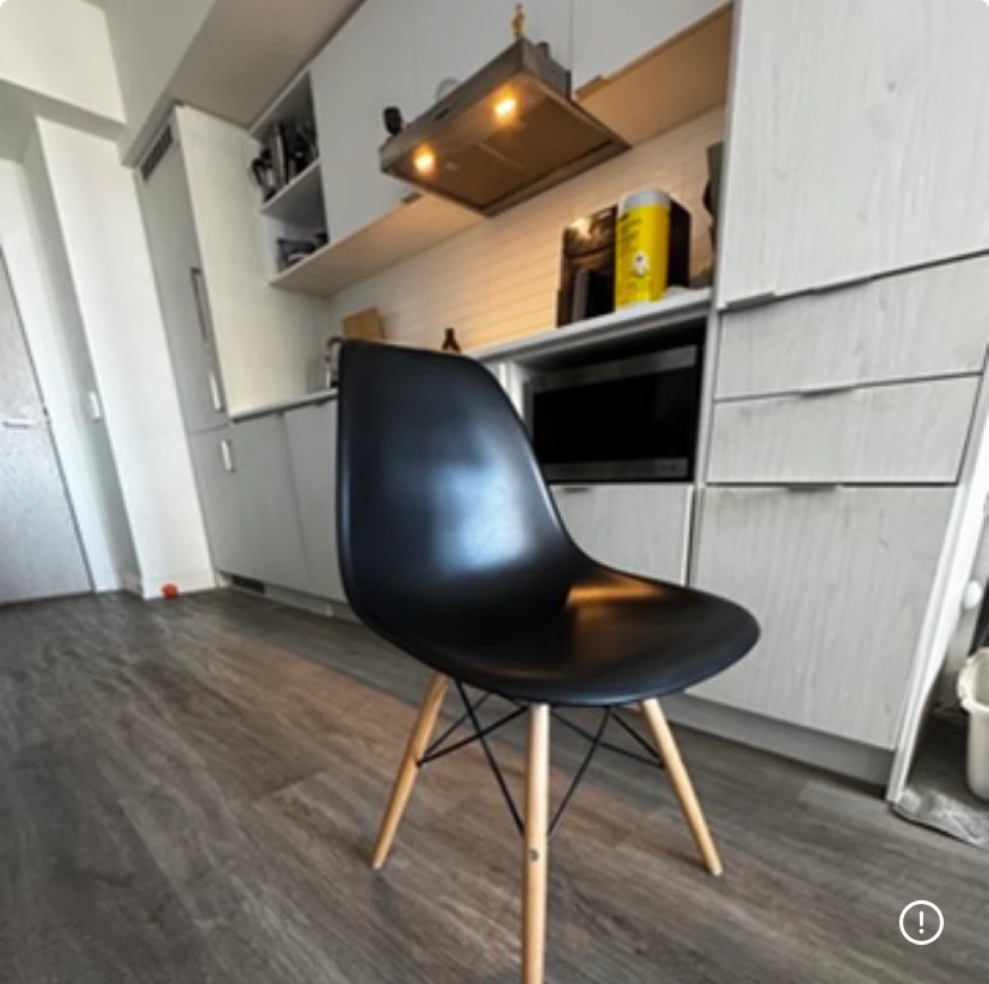 Black Dining Chair with Wooden Legs - photo 3