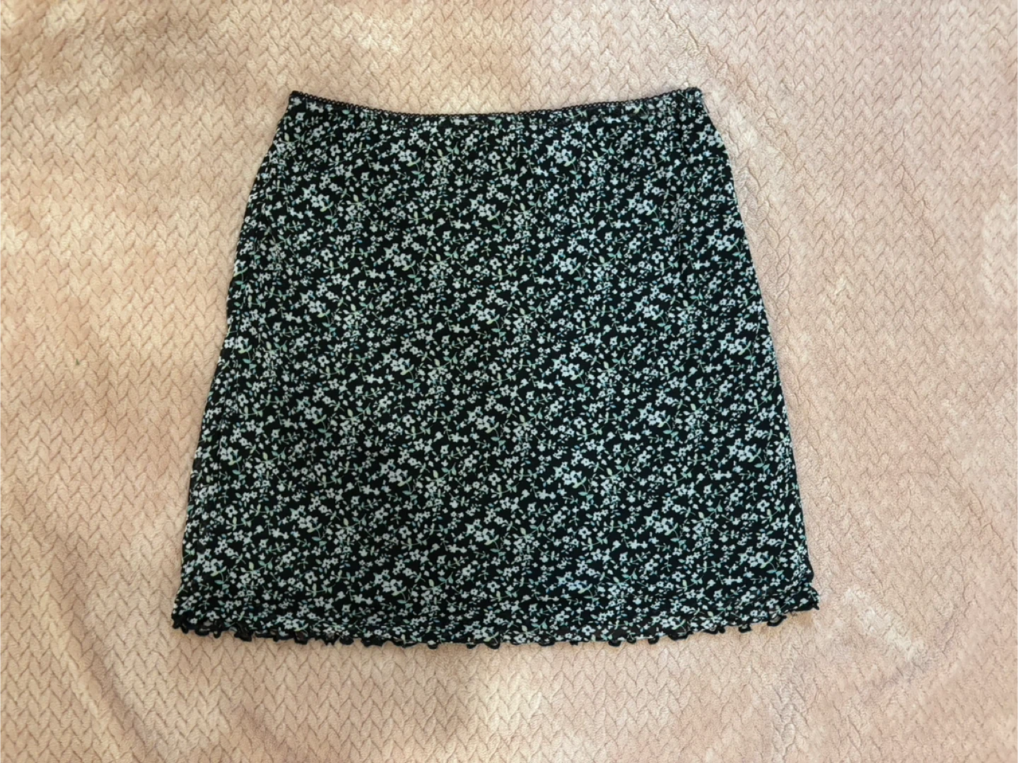 Urban Outfitters Black Floral Mini Skirt