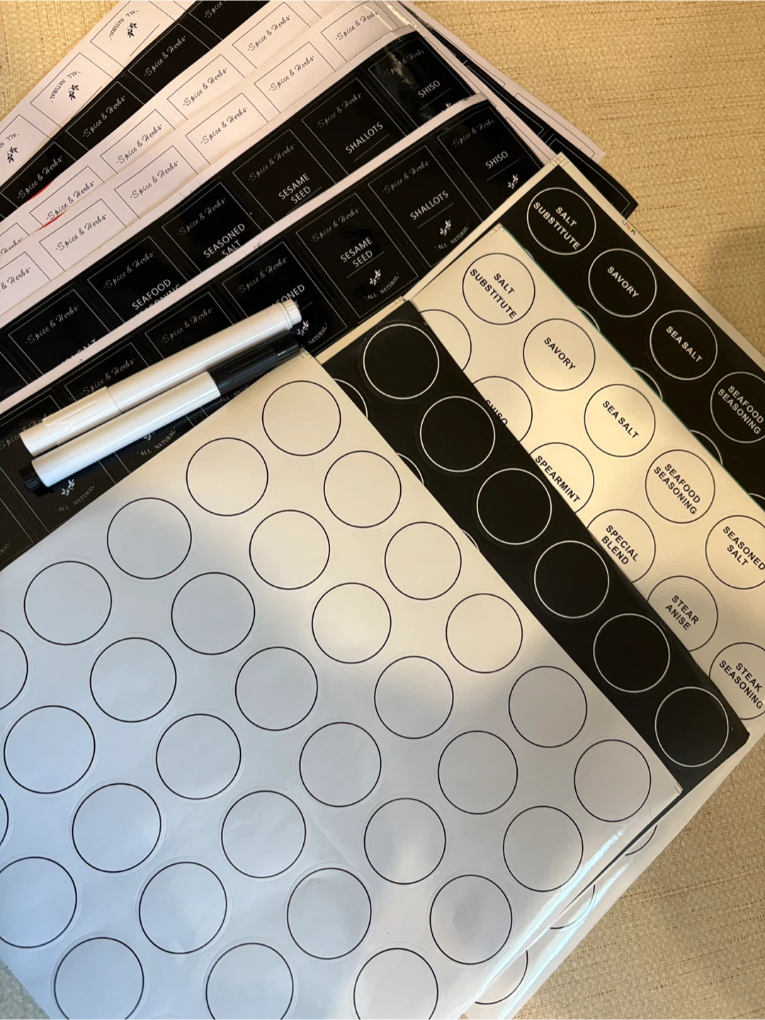 Spice Jar Labels Stickers