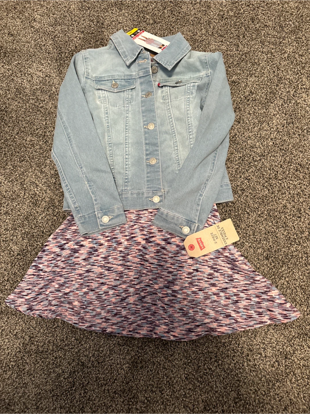 Levi's Girls' Dress + Denim Jacket Set Size 6/6X