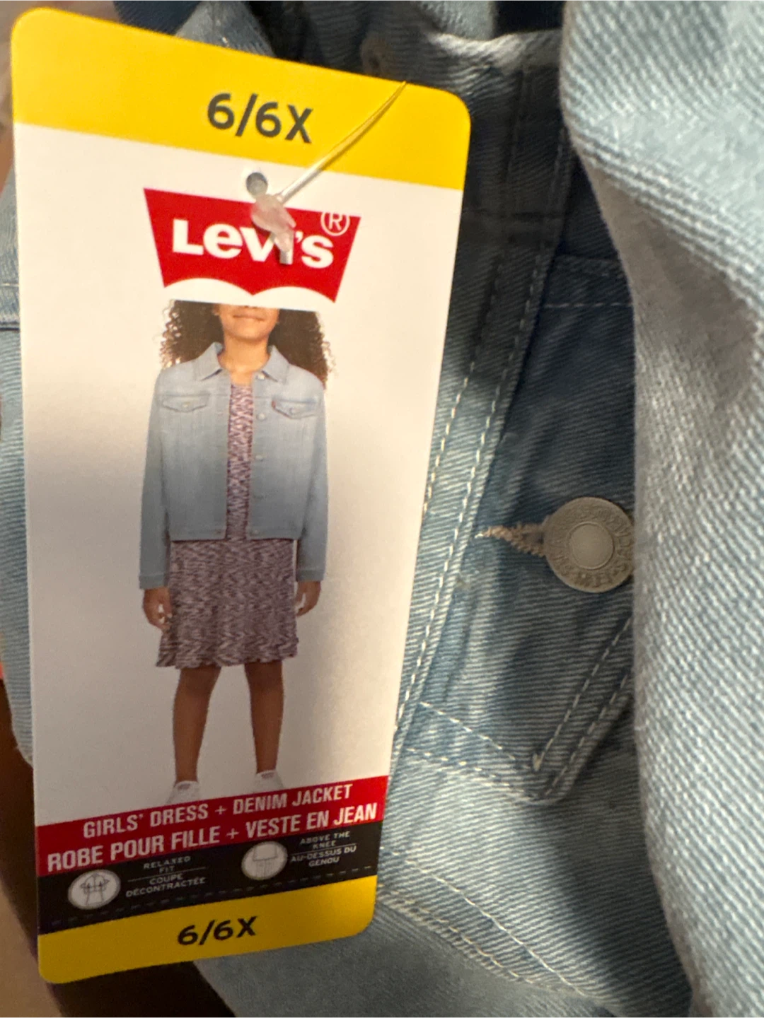 Levi's Girls' Dress + Denim Jacket Set Size 6/6X - photo 3