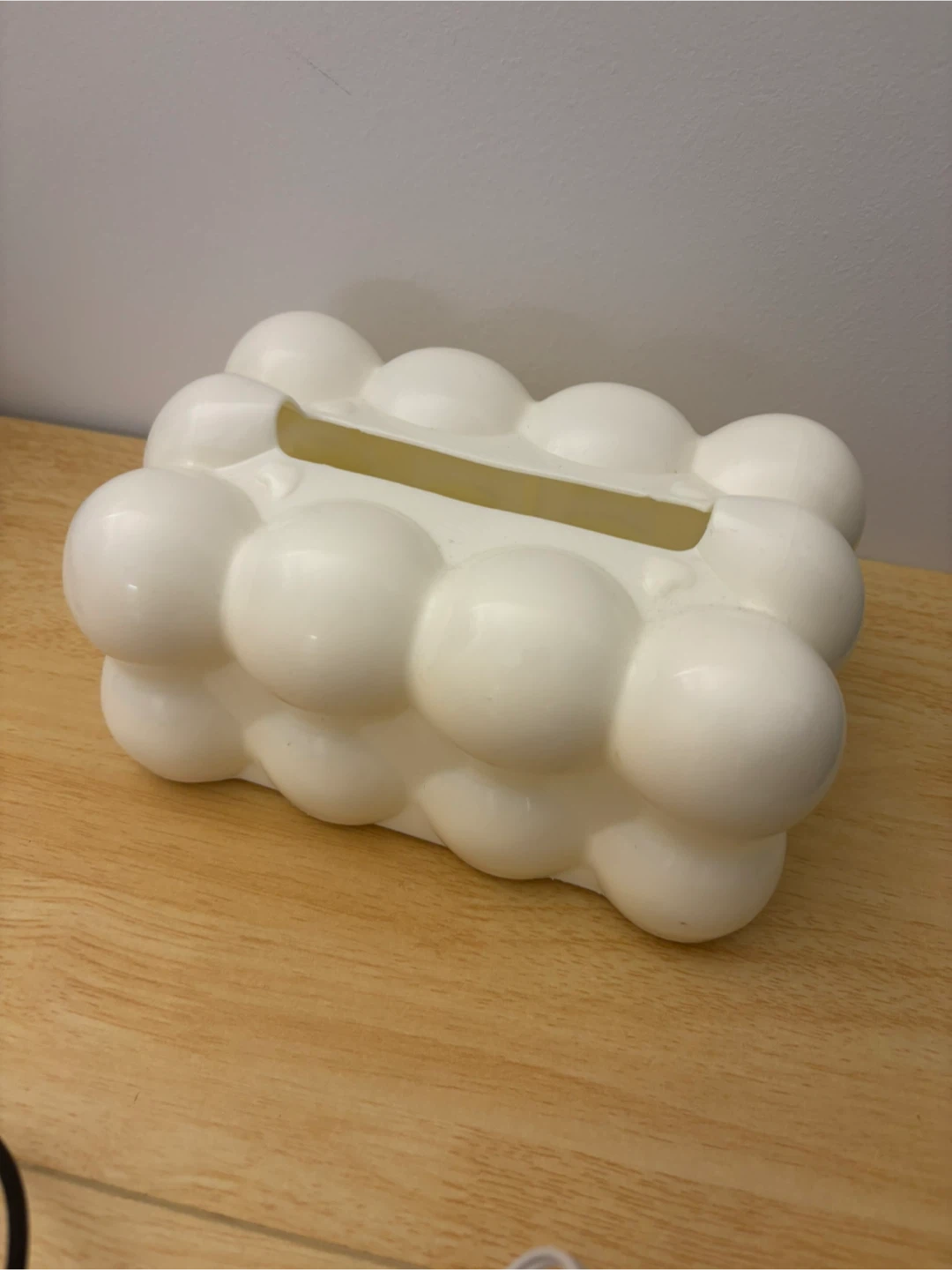 White Bubble Tissue Box Cover