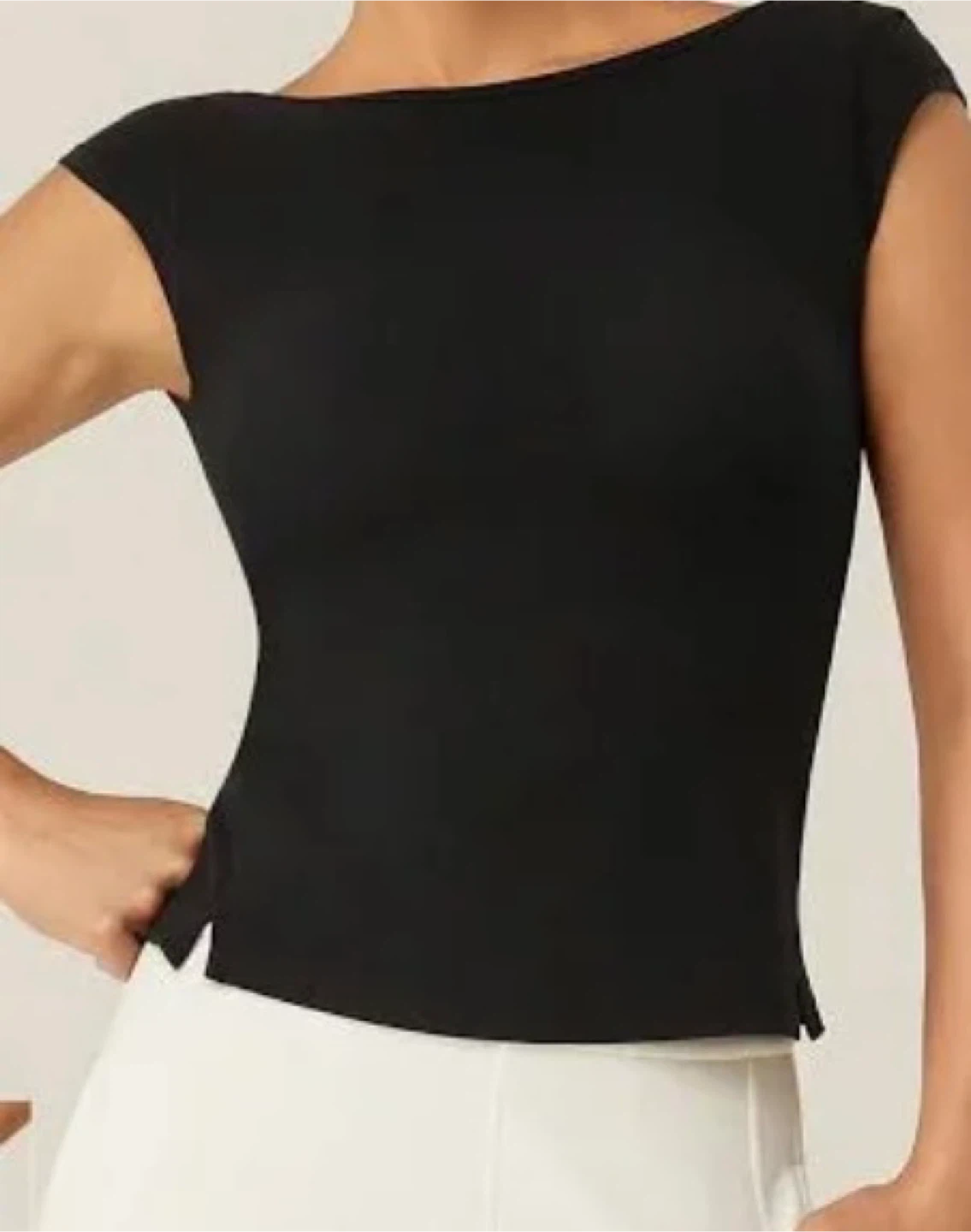 Black Fitted Tank Top with Built-in Bra - photo 2