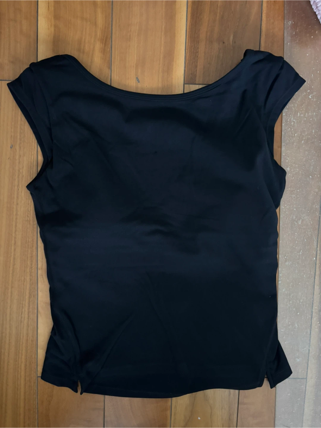 Black Fitted Tank Top with Built-in Bra - photo 3