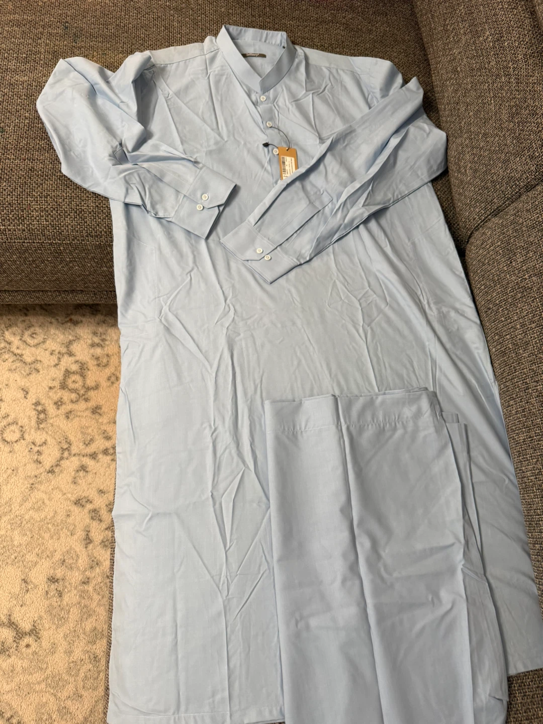 Zellbury Men's Light Blue Kurta Set - Size XL - photo 2