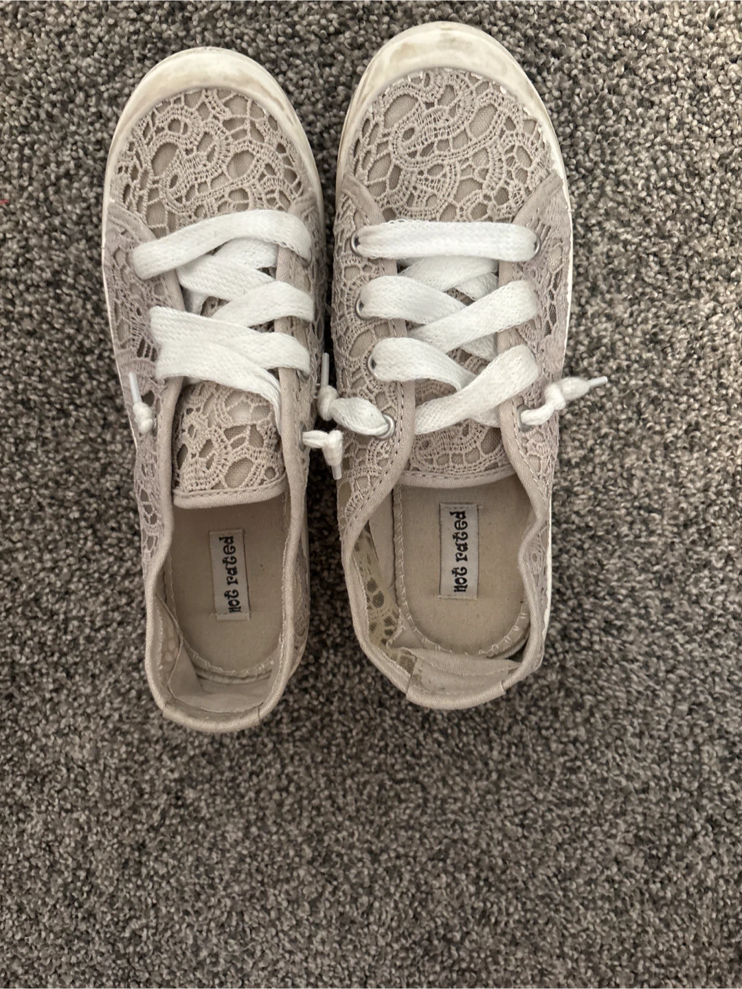 Like New Tan Lace Slip-On Sneakers