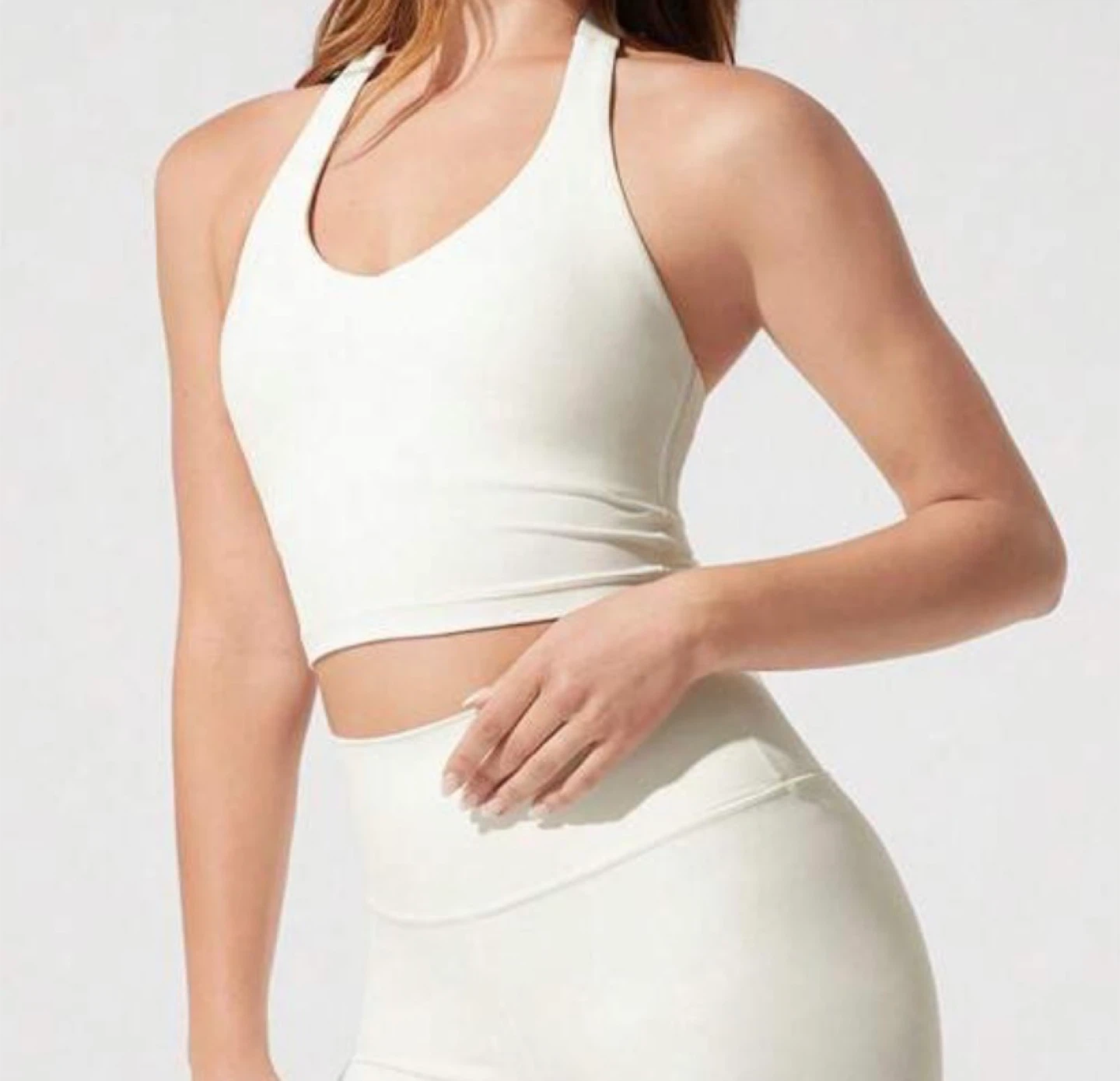 S White Halter Neck Sports Bra