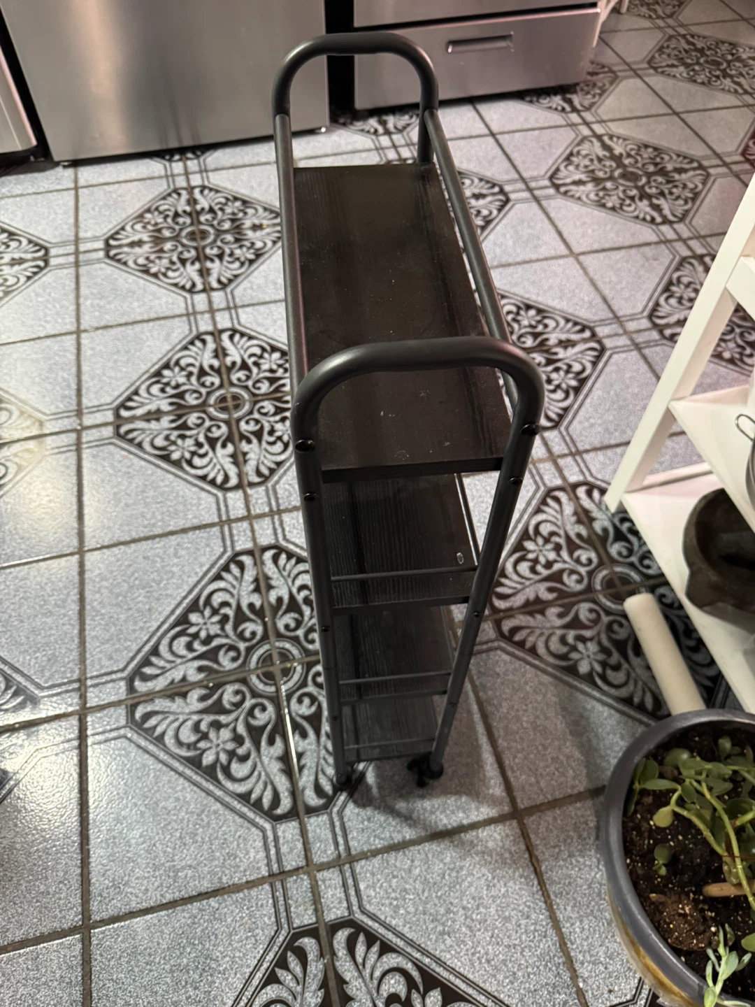 4-Tier Metal Rolling Utility Cart - Black - photo 2