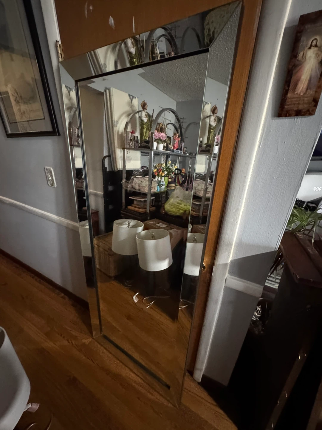 Full Length Mirror with Wood Frame
