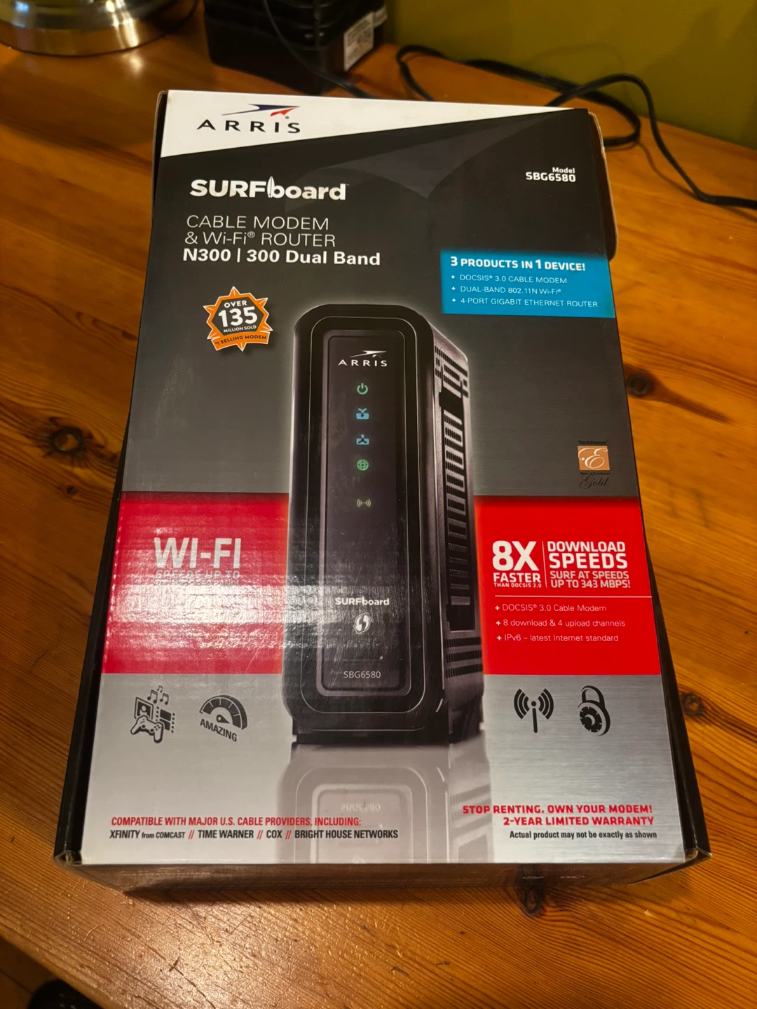 ARRIS SURFboard Cable Modem & Wi-Fi Router N300 SBG6580