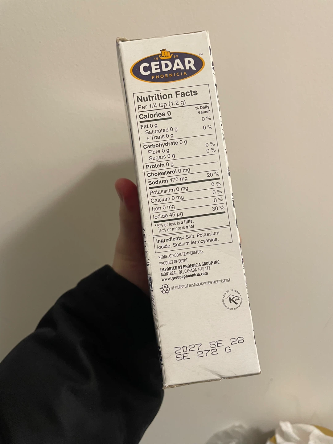 Cedar Phoenicia Iodized Table Salt 1kg - photo 2