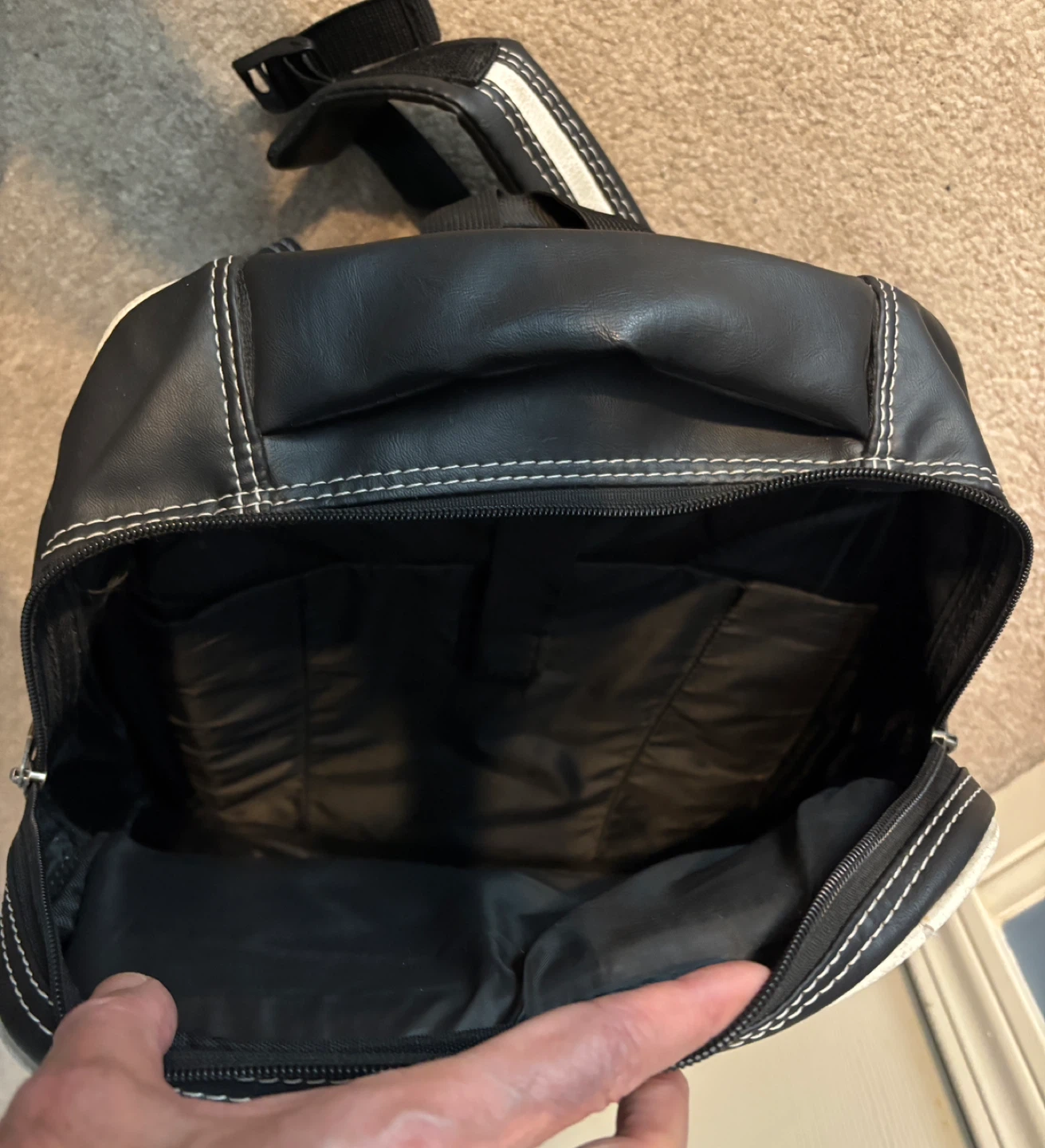 Black Faux Leather padded Backpack ❤️ - photo 5