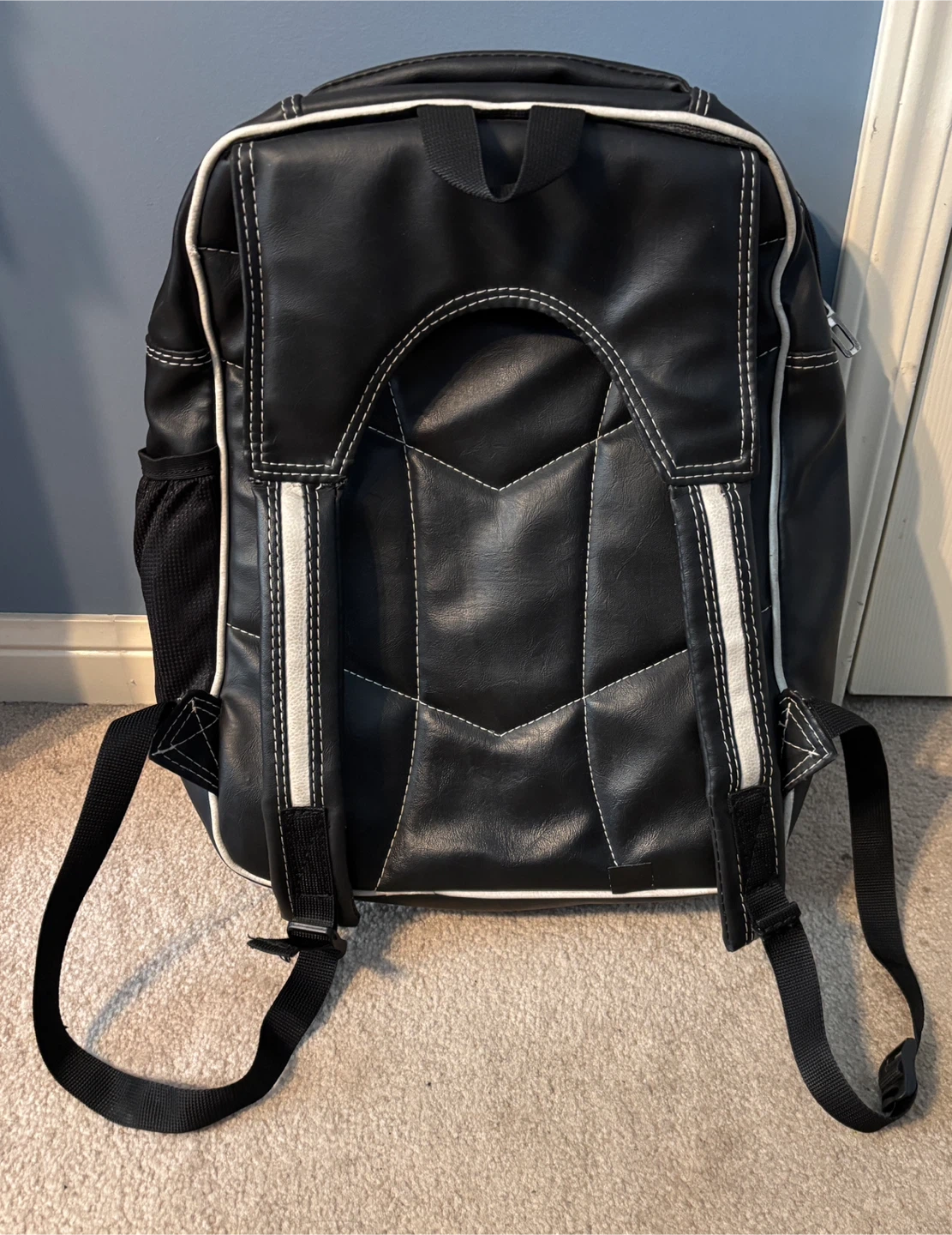 Black Faux Leather padded Backpack ❤️ - photo 2