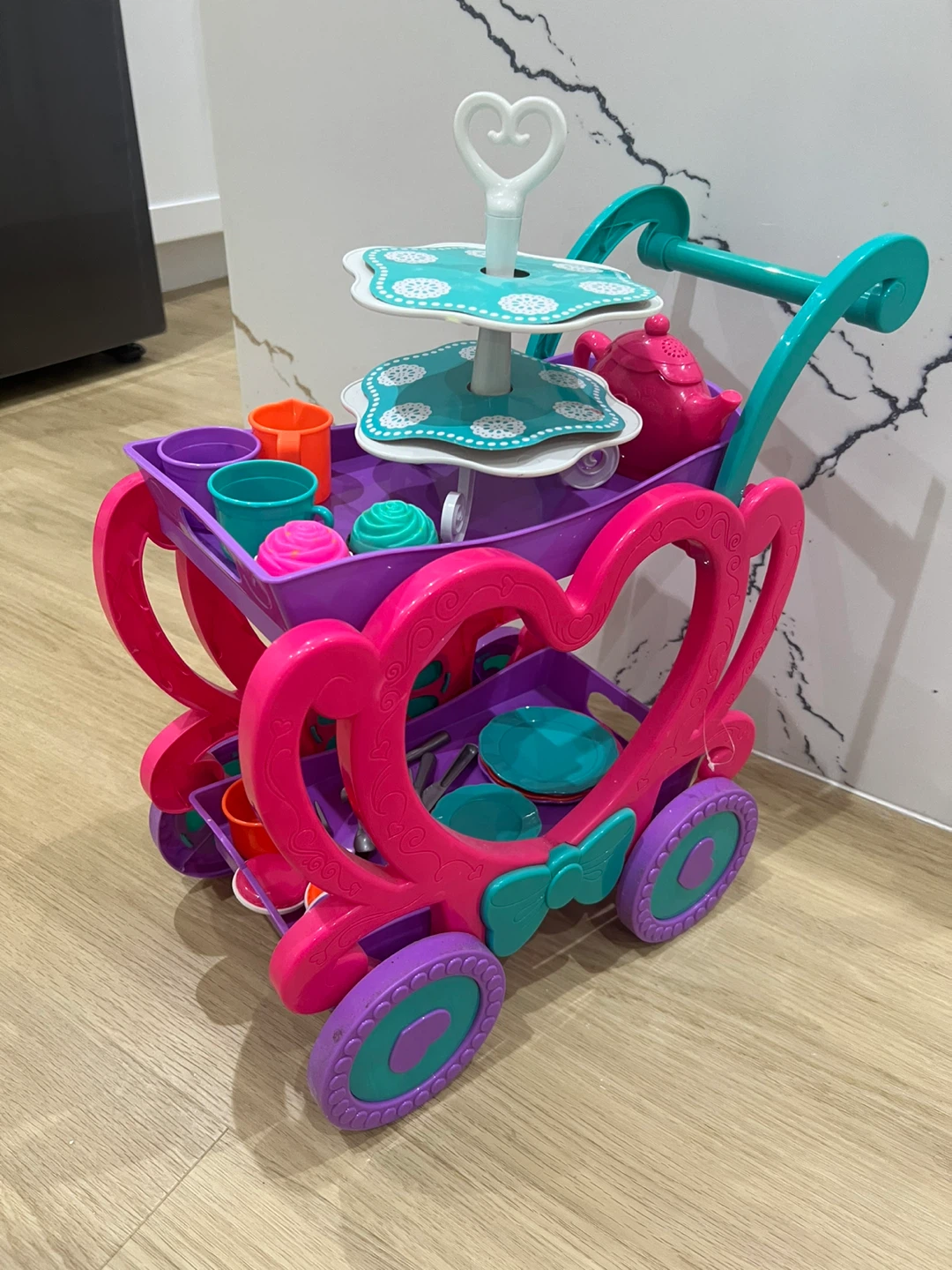 Kids Play Tea Cart with Accessories