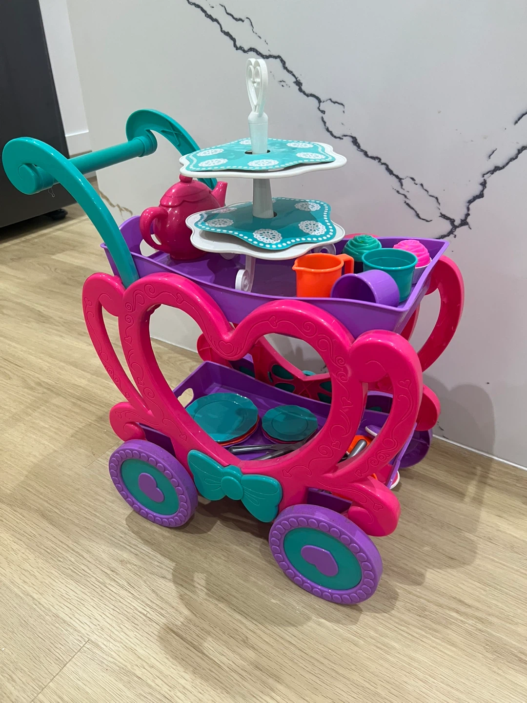 Kids Play Tea Cart with Accessories - photo 2