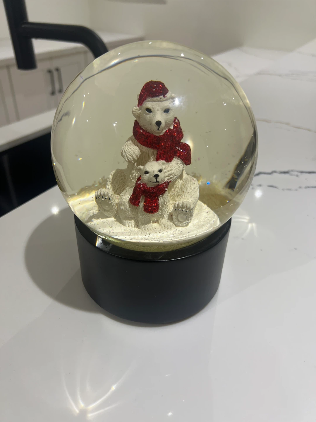 Polar Bear Family Snow Globe