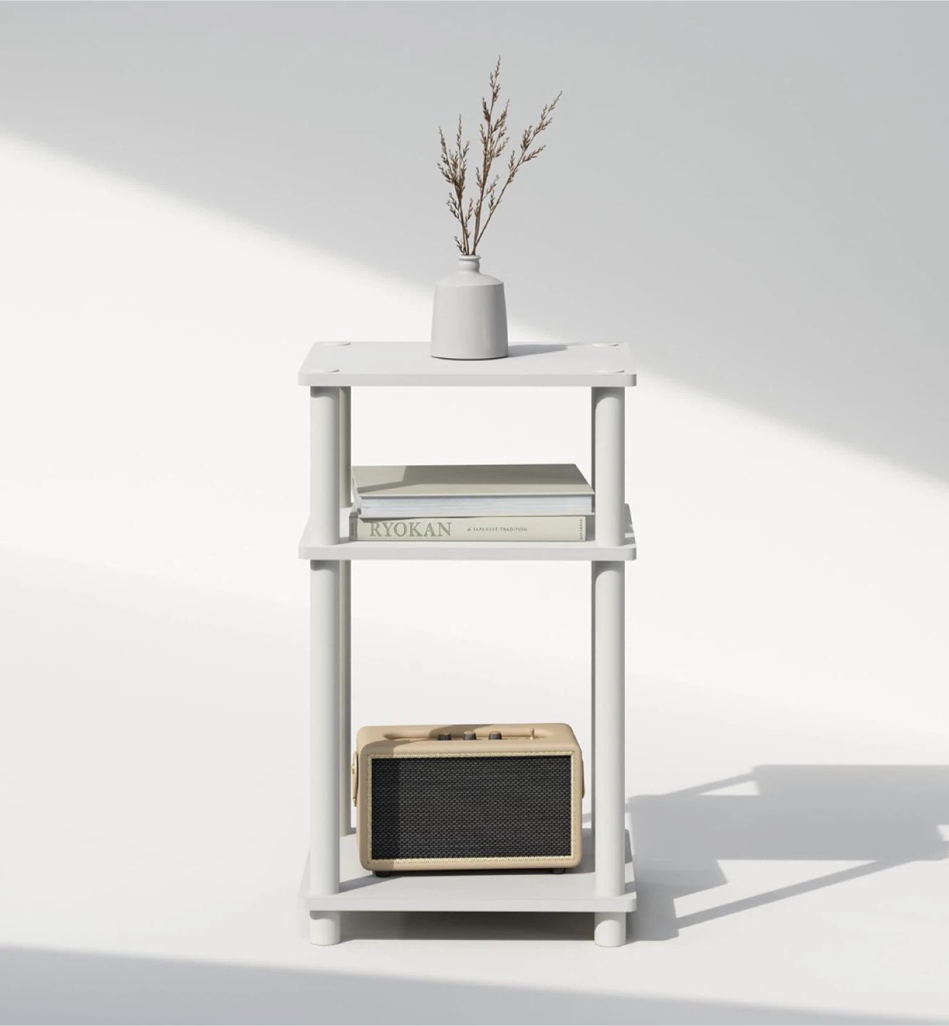 White 3-Tier Storage Shelf Stand - photo 4