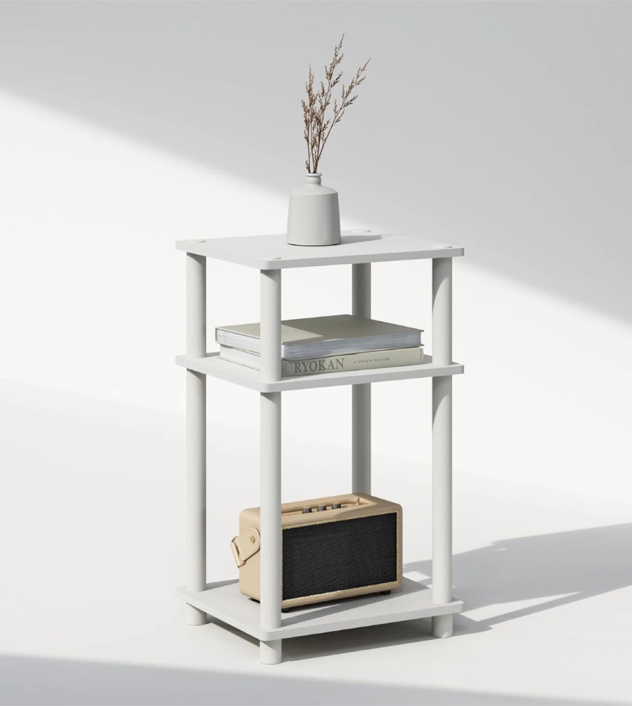 White 3-Tier Storage Shelf Stand - photo 5