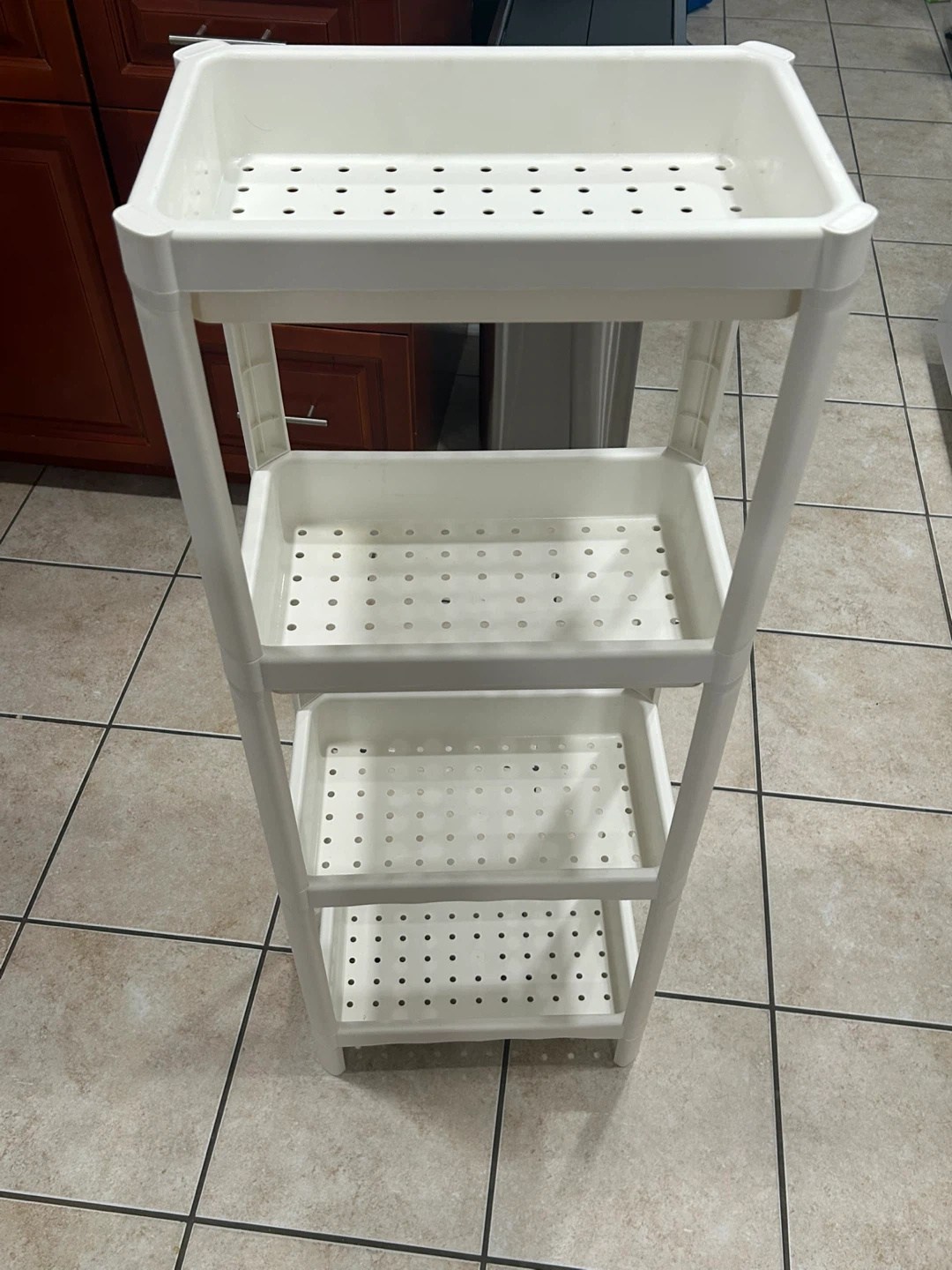 White 3-Tier Rolling Storage Cart - photo 2