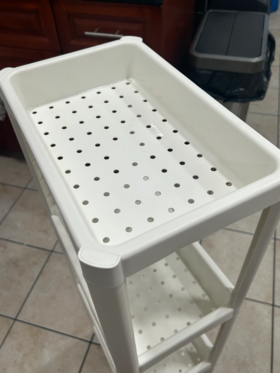 White 3-Tier Rolling Storage Cart