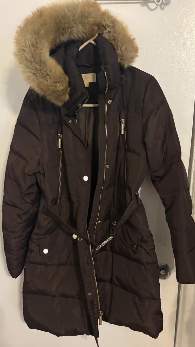 Michael Kors Women's Puffer Coat - Brown - Size M - photo 3