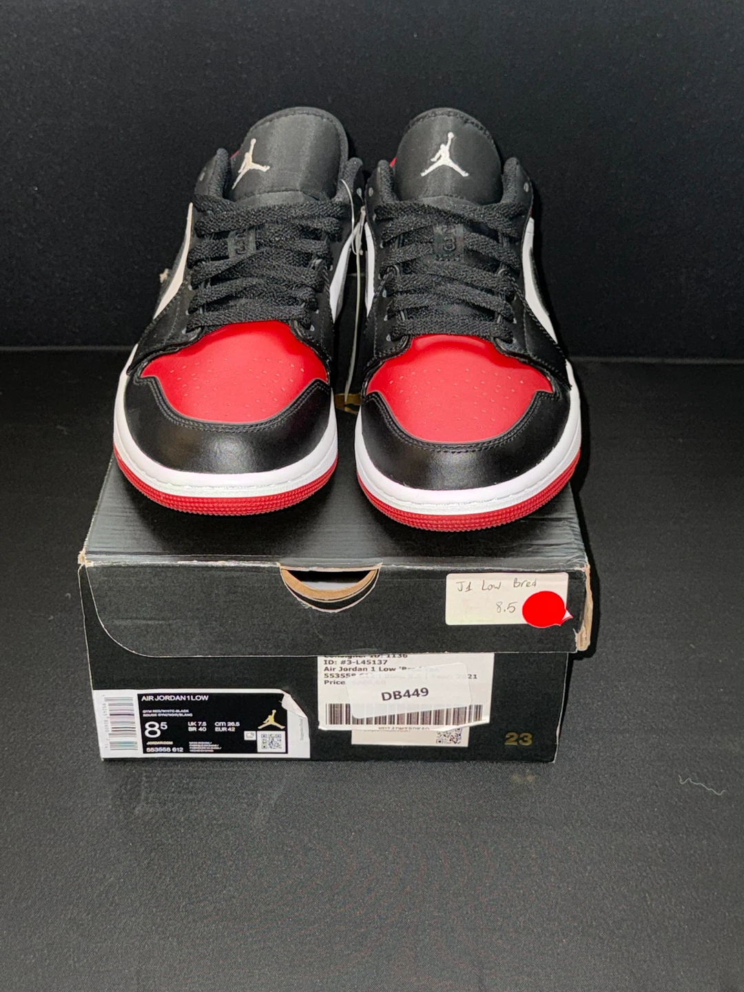 Nike Air Jordan 1 Low "Bred Toe" - Size 8.5 - photo 4