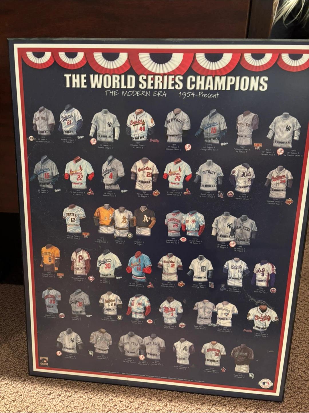 The World Series Champs Modern baseball Era wood plaqed  (16x20)
