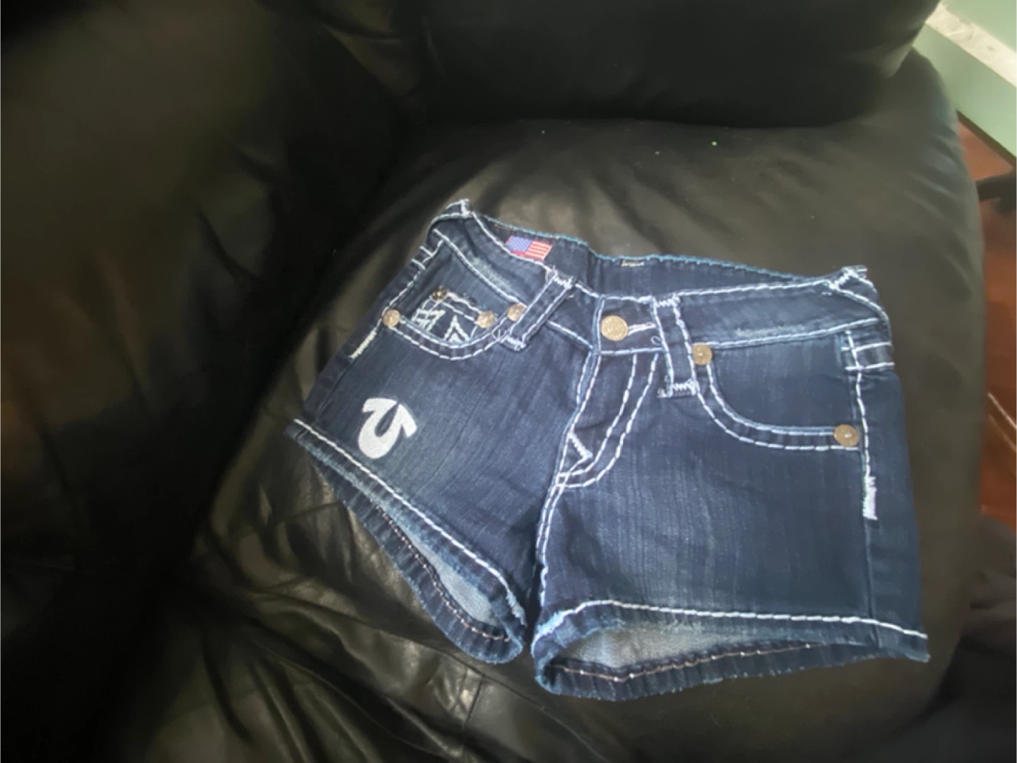 True Religion Blue Denim Shorts