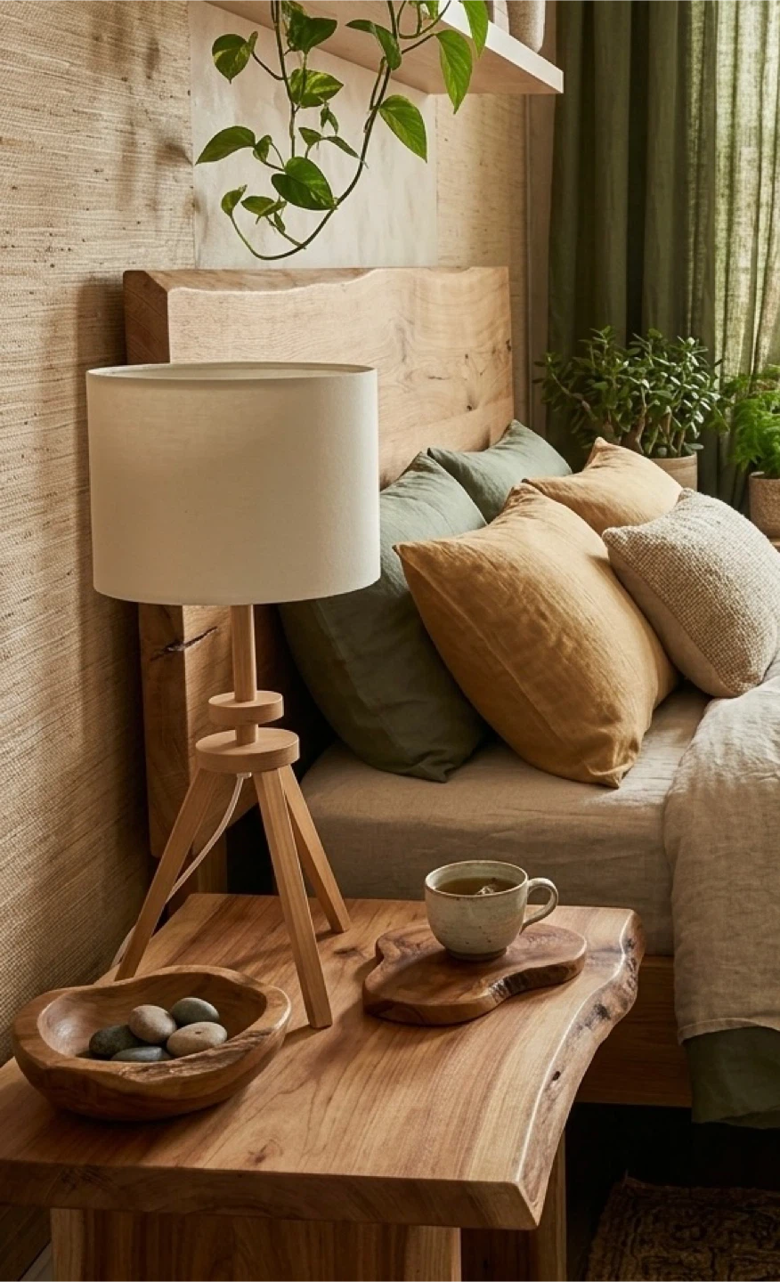 Wooden Tripod Table Lamp