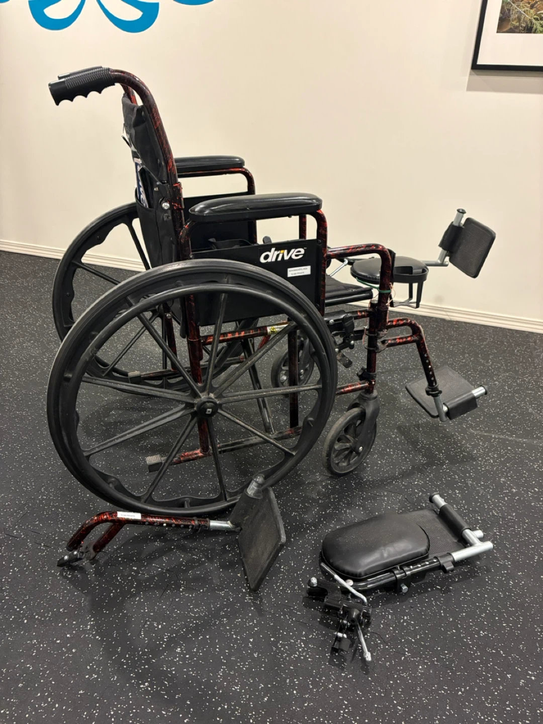 Rebel Lightweight Wheelchair with Swing-Away Footrest, Red - photo 2