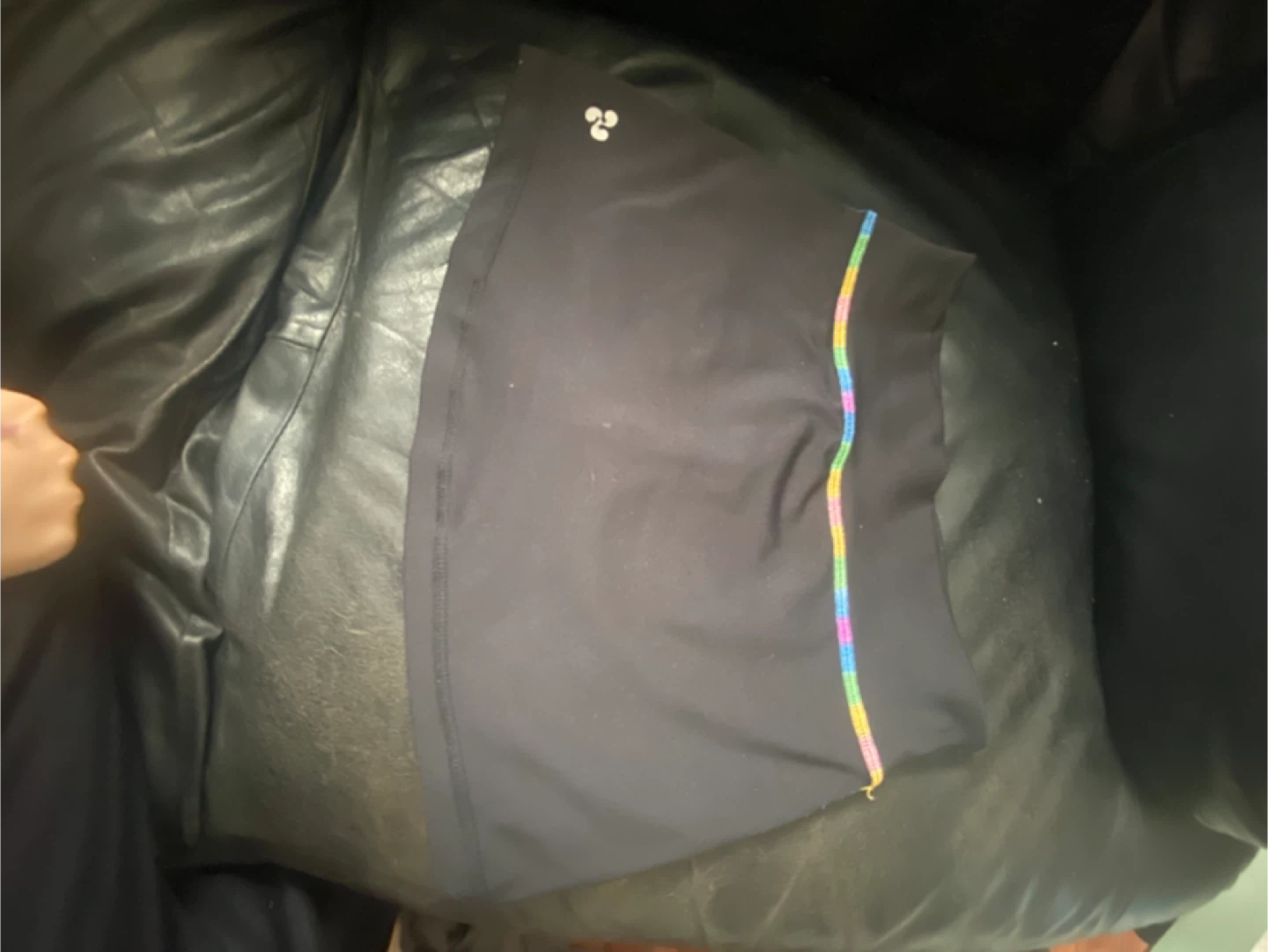Black Athletic Skirt with Rainbow Trim