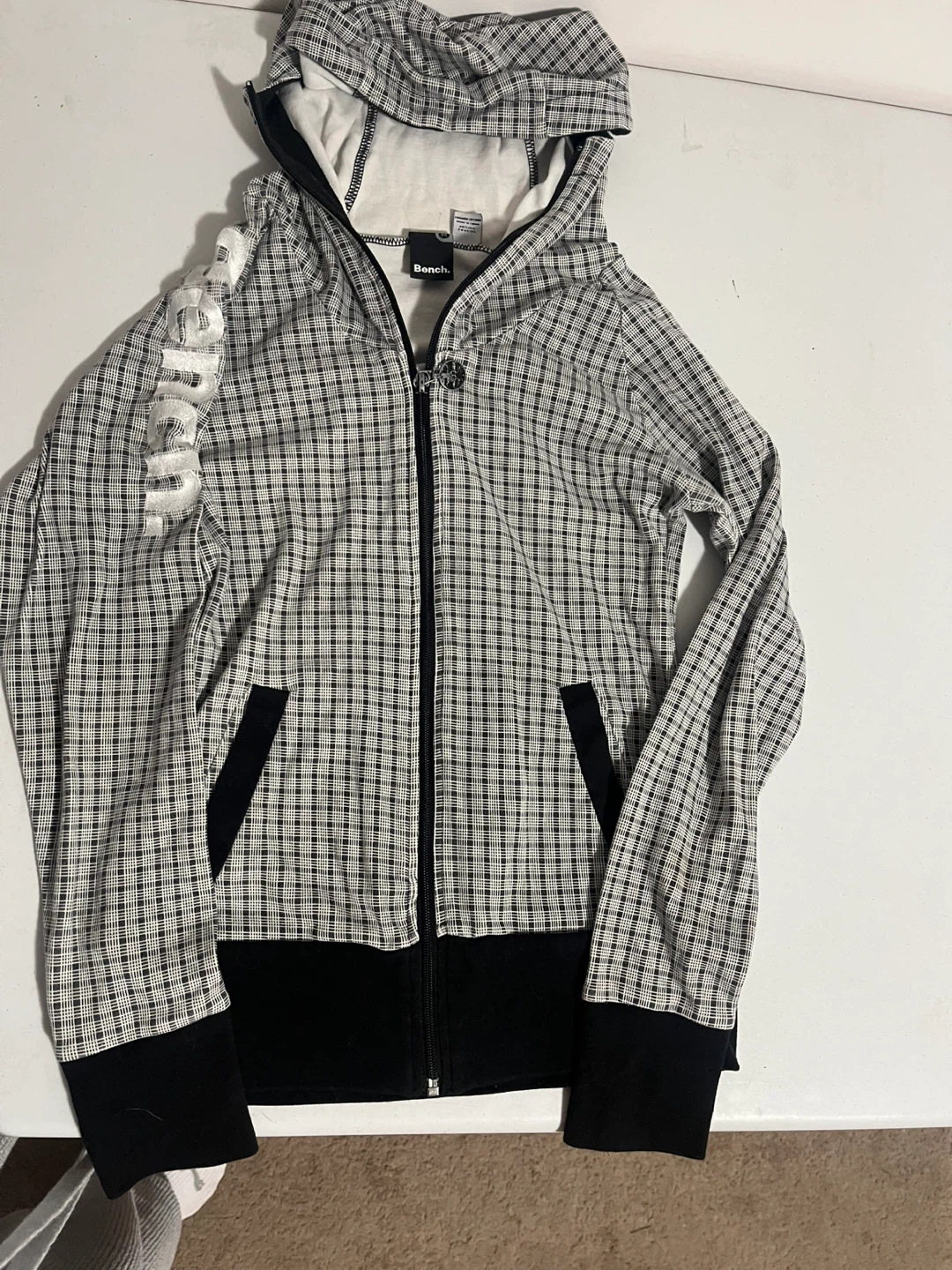 Bench Plaid Zip-Up Hoodie medium
