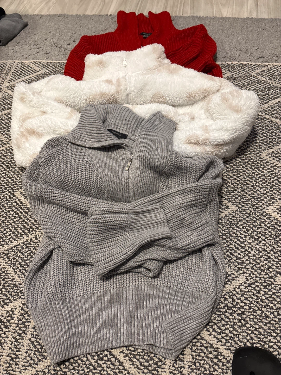 Forever 21 Grey Quarter Zip Sweater