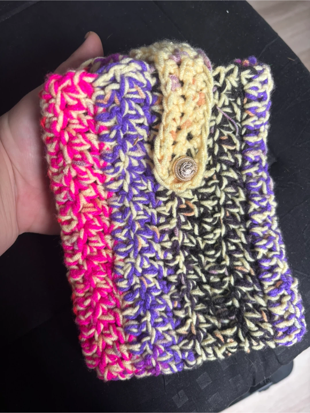 Handmade Crochet Pouch with Button Closure - photo 3