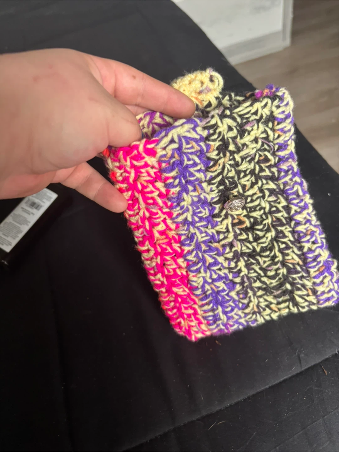 Handmade Crochet Pouch with Button Closure - photo 2