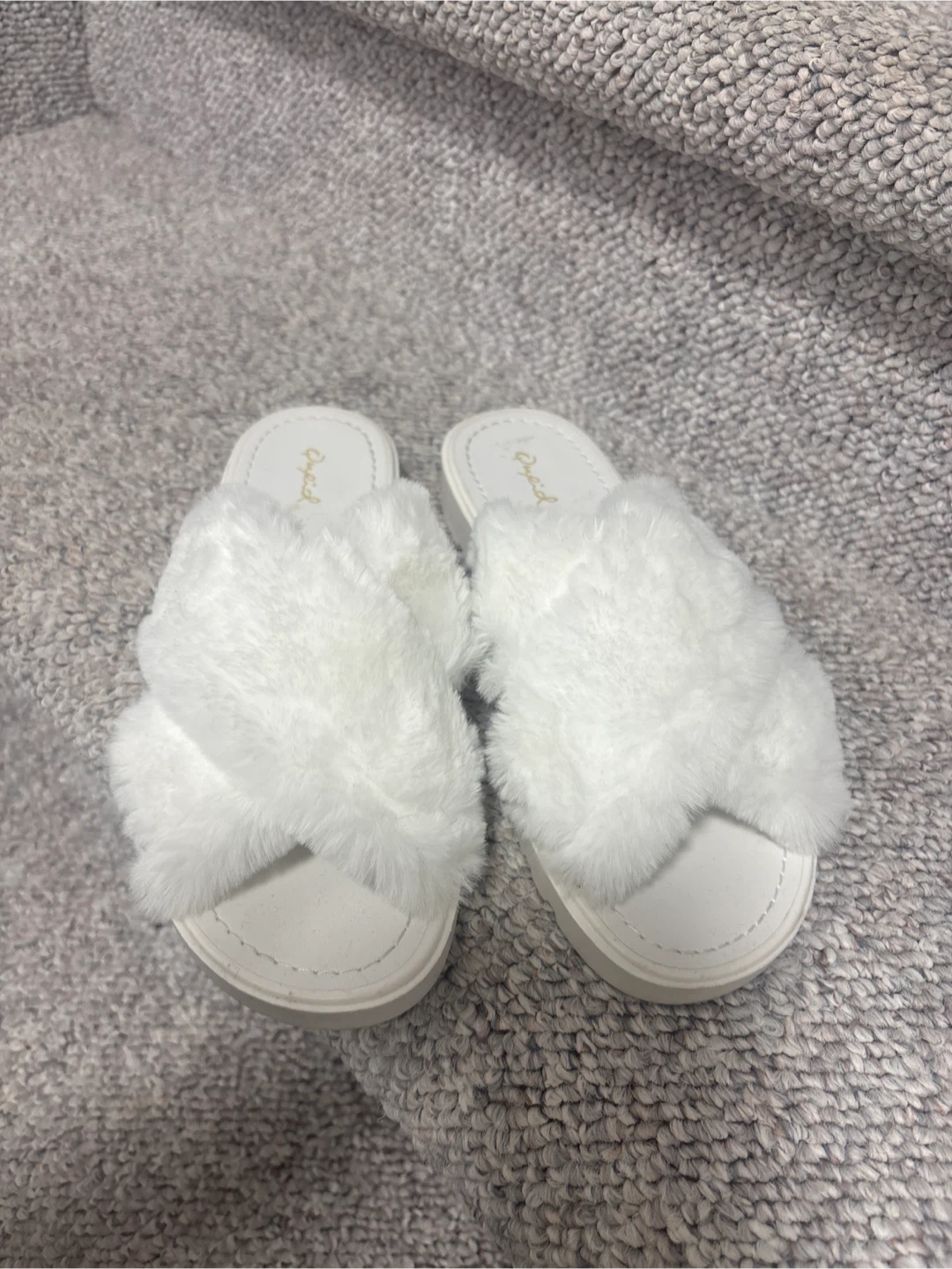 White Fuzzy Slides
