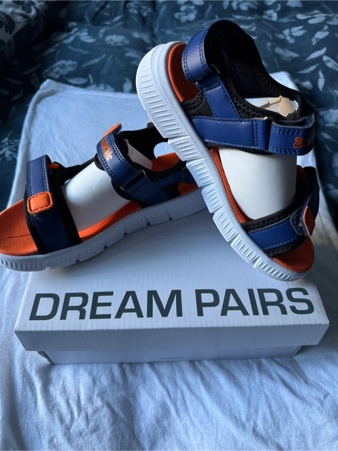 New! Dream Pairs Boys Sport Sandals Blue Orange kid Size 2youth - photo 2