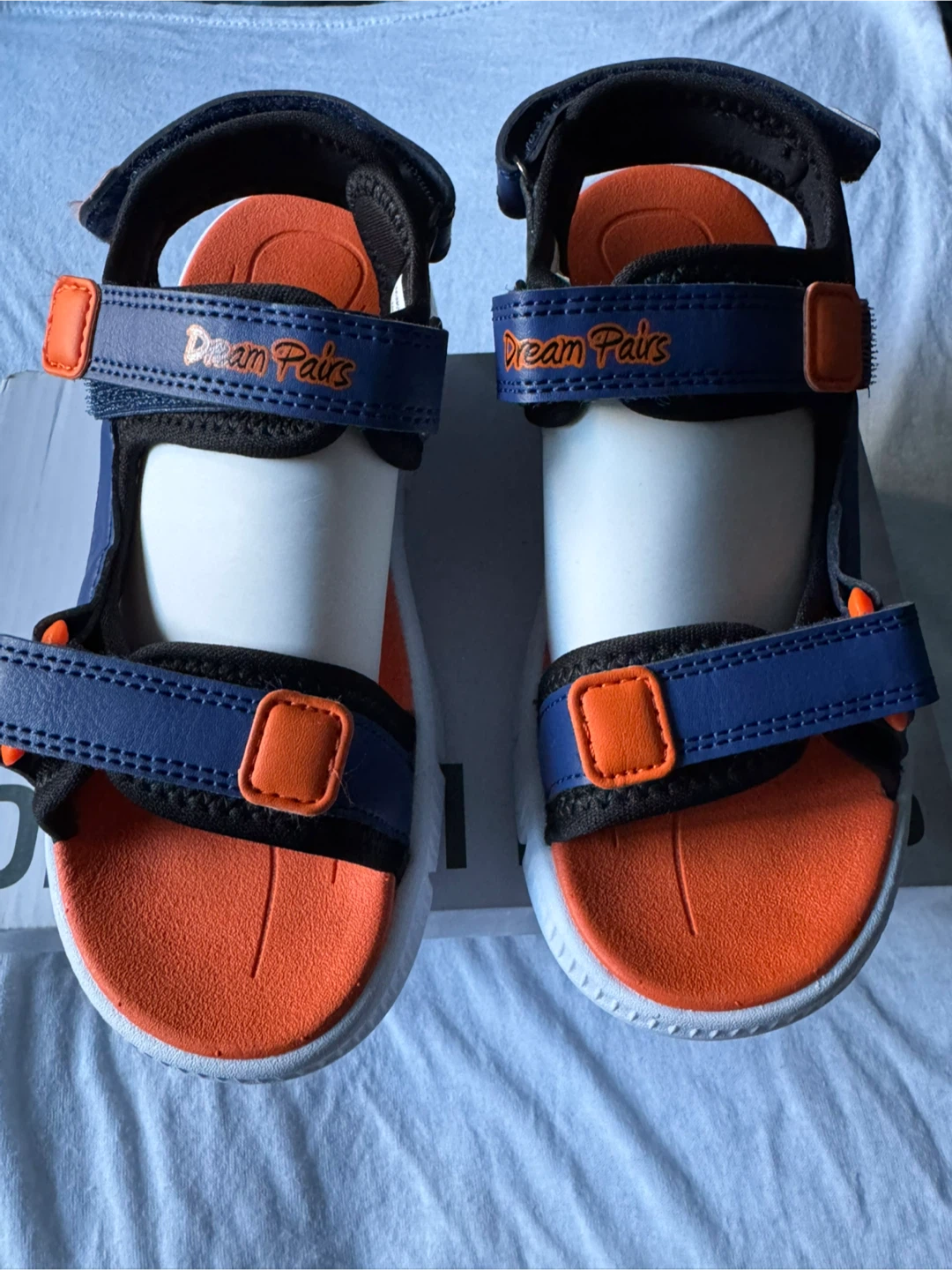 New! Dream Pairs Boys Sport Sandals Blue Orange kid Size 2youth