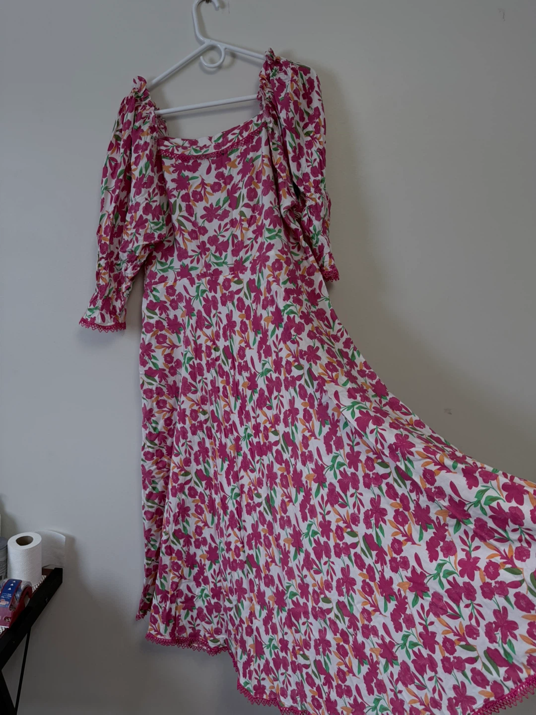 Women's Floral Print Square Neck Dress - photo 4