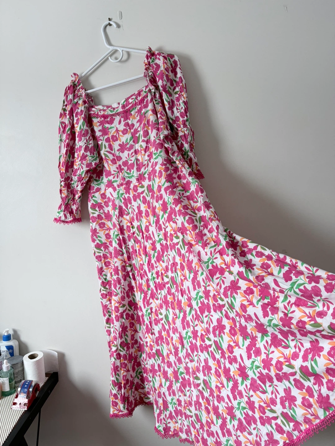 Women's Floral Print Square Neck Dress - photo 3