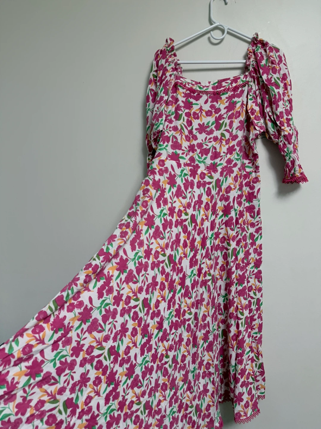 Women's Floral Print Square Neck Dress - photo 5