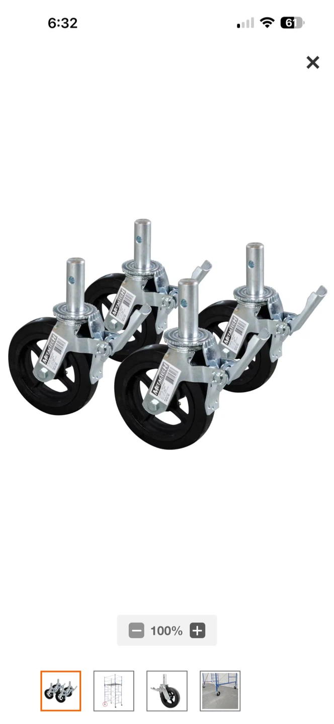 8” Scaffold Caster Wheels – Full Set of 4