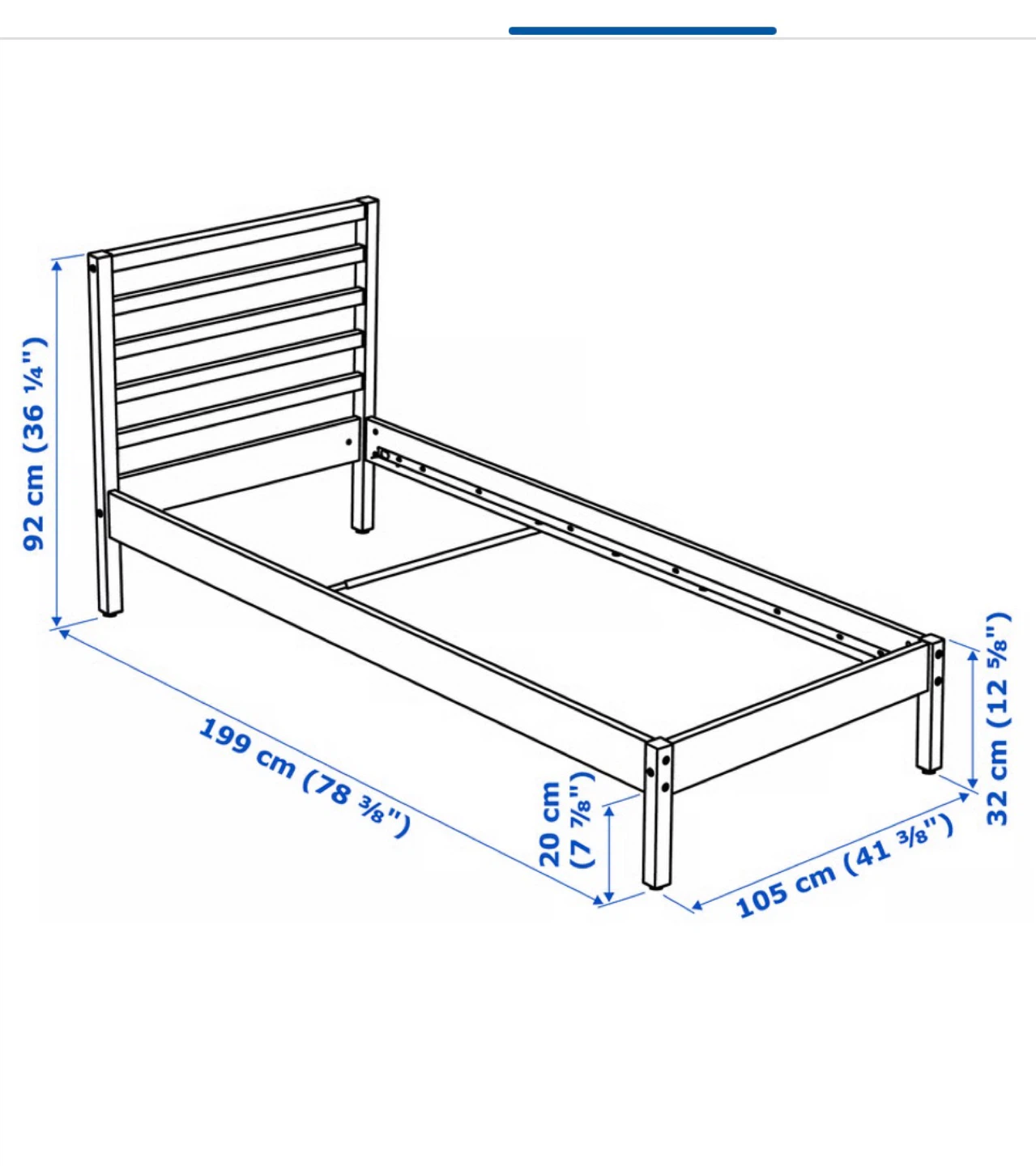IKEA Single Bed Frame - White - photo 2