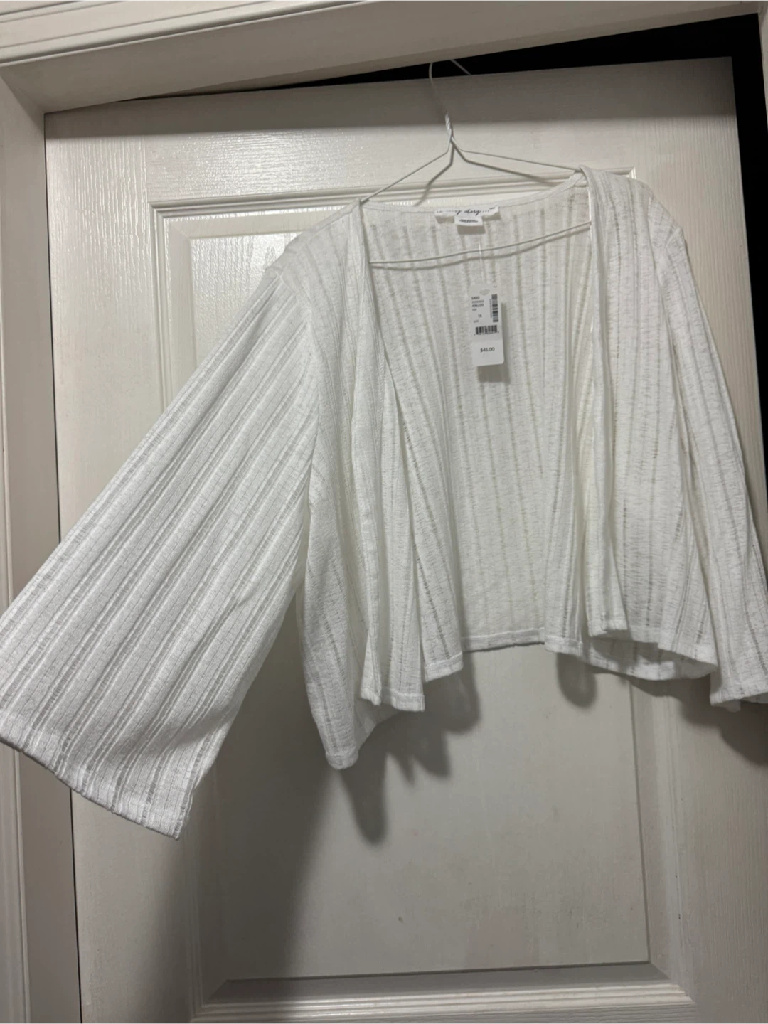 In Every Story White Open Front Knit Cardigan - 1X - photo 2