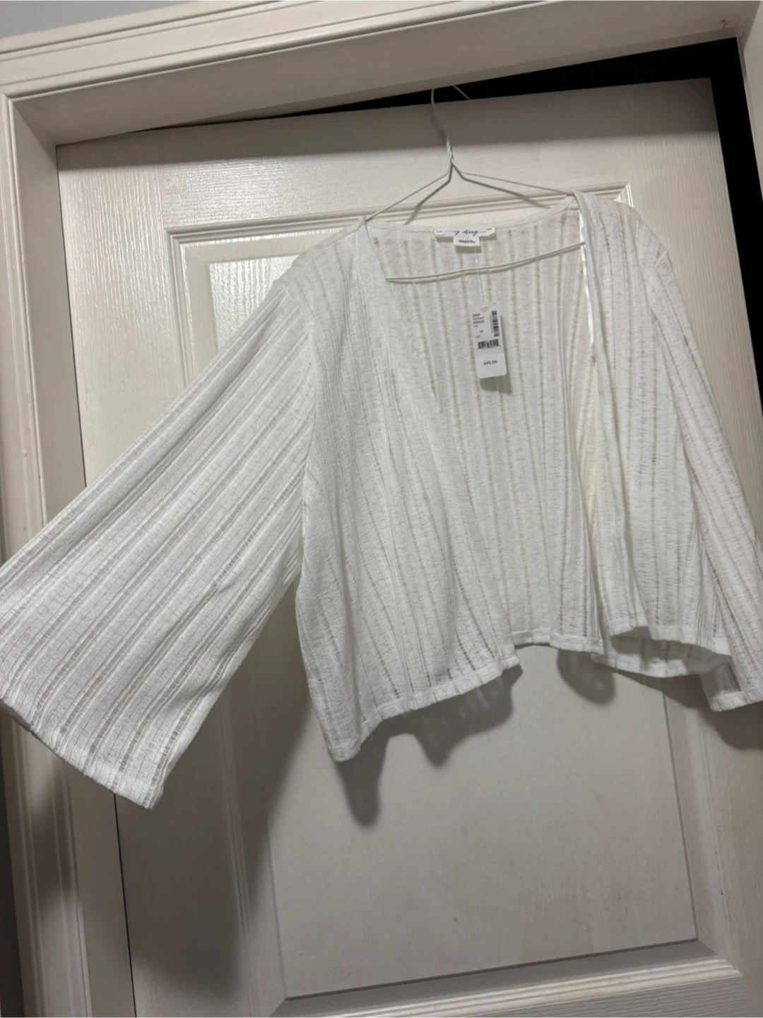 In Every Story White Open Front Knit Cardigan - 1X - photo 3